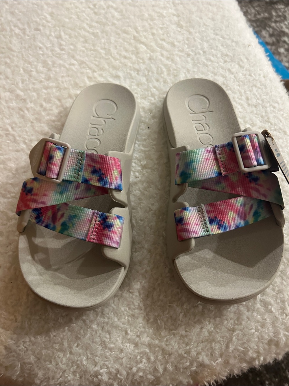 Chaco Chillos Slide Sandals Women’s Size 6 Light Tie Dye Beige - Picture 3 of 6